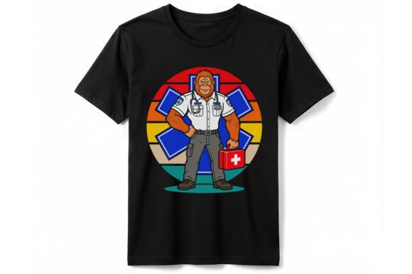 A Retro Orangutan Parmedic Graphic for Branding & T-Shirt Designs