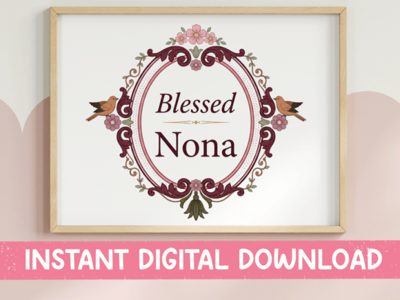 A Review of the Blessed Nona Vintage Frame Birds Graphic for Brand Design