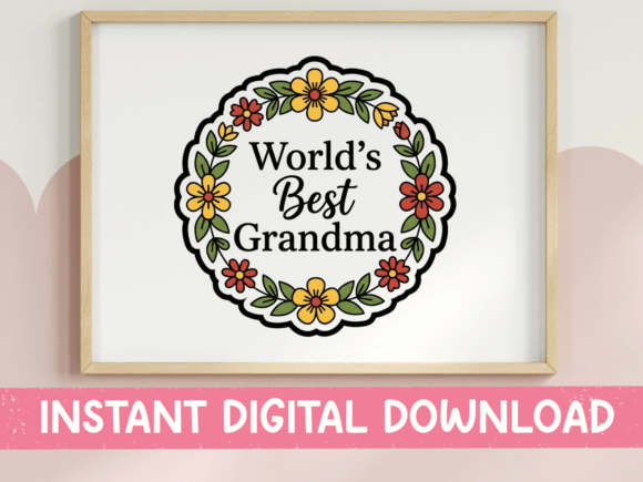 A Review of the Worlds Best Grandma Floral Wreath Graphics for T-Shirt Designs