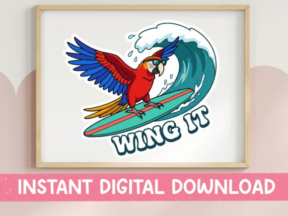 Brand Designer Review: A Surfing Parrot Graphic for Small Business Visuals
