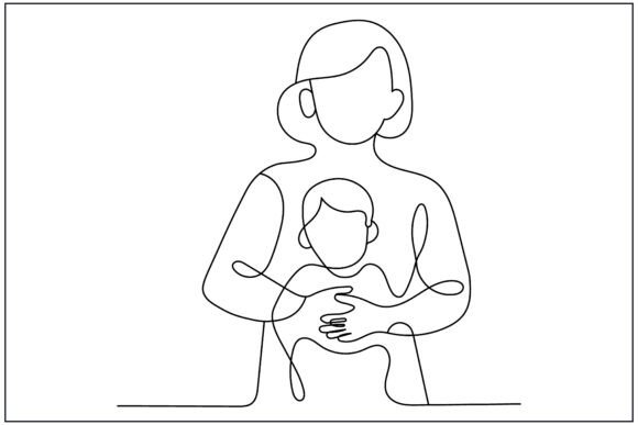 Childcare Provider Line Art: A Versatile Graphics Tool