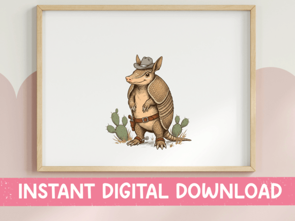 Cowboy Armadillo Western Cactus: A Graphic Gem for Quirky Content