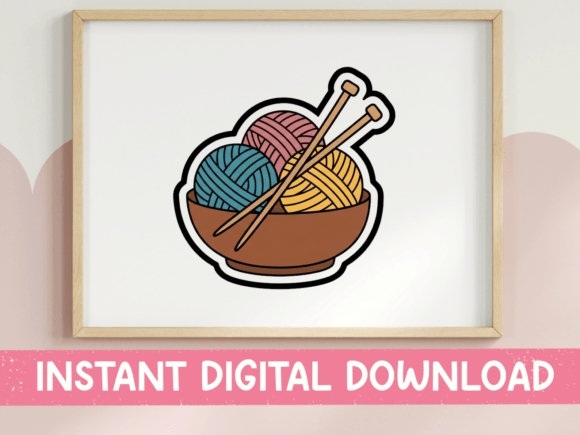 Crafting Warmth: A Yarn Bowl Graphic for Modern Merch