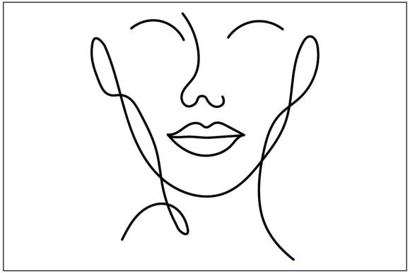 Female Closed Eyes Line Art: A Versatile Graphic for Local Brands