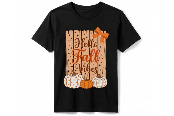 Hello Fall Vibes Pumpkin T-Shirt: A Graphic Design Asset for Cozy Projects