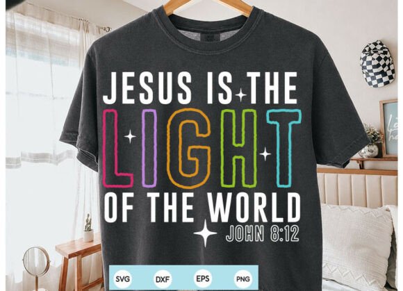 Jesus is the Light of the World PNG for T-Shirt Designs and Graphics