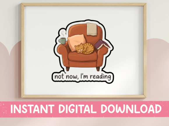 Not Now I'm Reading Cat Sticker Review