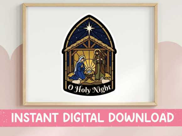 O Holy Night Nativity Scene Embroidery