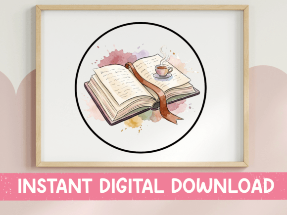 Open Book & Coffee Graphics for T-Shirt Designs