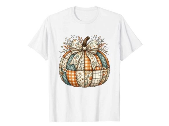Patchwork Floral Pumpkin Fall Graphics for T-Shirt Designs