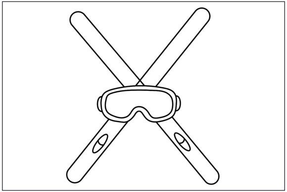 Review: Ski Gear Skis Goggles Icon Line Art for Graphics