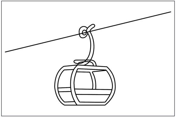 Ski Lift Gondola Line Art: A Versatile Embroidery Design