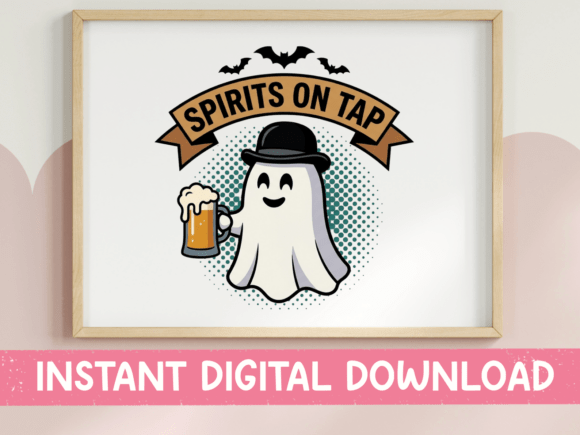 Spirits on Tap Ghost Beer Halloween T-Shirt Designs