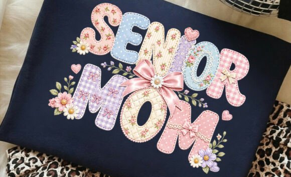 The Patchwork Senior Mom Coquette Shirt: A Graphics Asset for T-Shirt Designs & Brand Storytelling